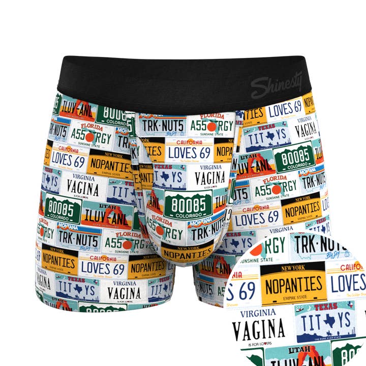 The DMV Catastrophe | License Plates Ball Hammock® Pouch Trunks Underwear for wholesale by Shinesty, Inc