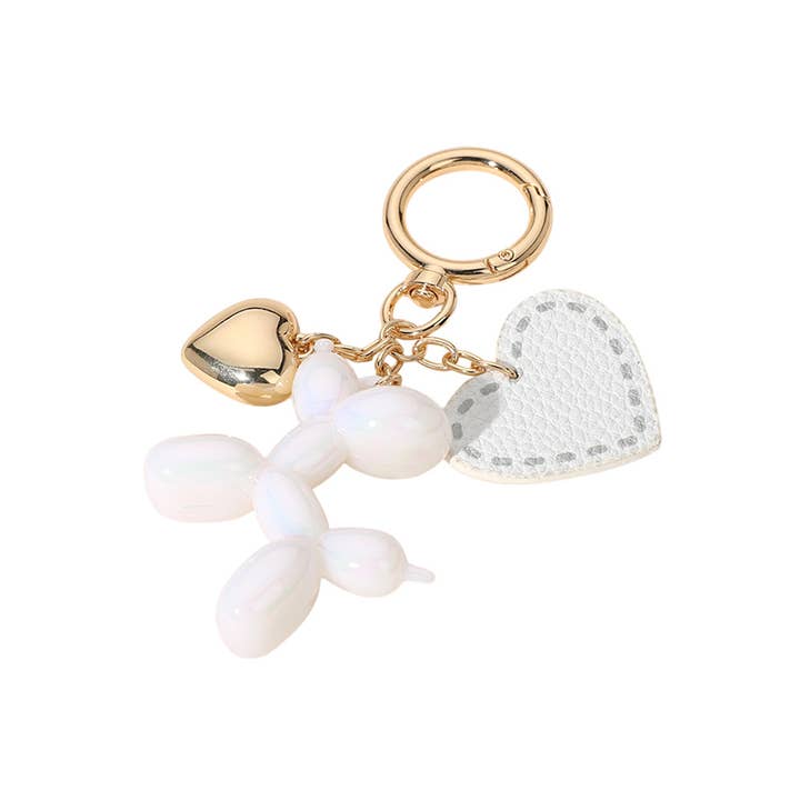 Sensibling Corp. - Wholesale Keychain - Women's - Faux Leather Metal Heart Balloon Dog Bag Charm / Keychain
15