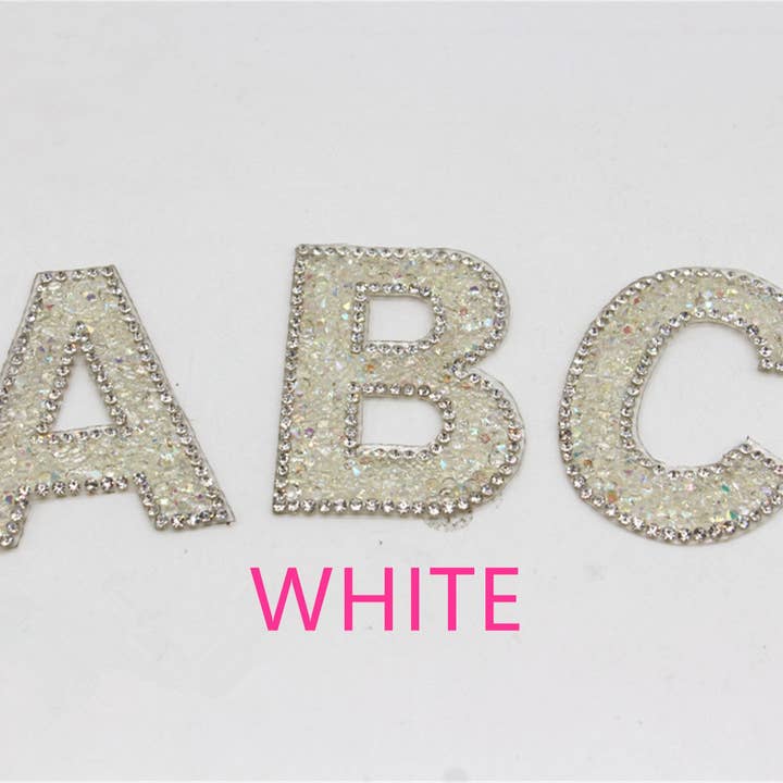 Raphael wonders - Wholesale Patch - Black Silver Personalized Multiple Colors Beaded Hot Press Handmade Letter Rhinestone Applique Patchs/Alphabet Patches/Iron On Patches8