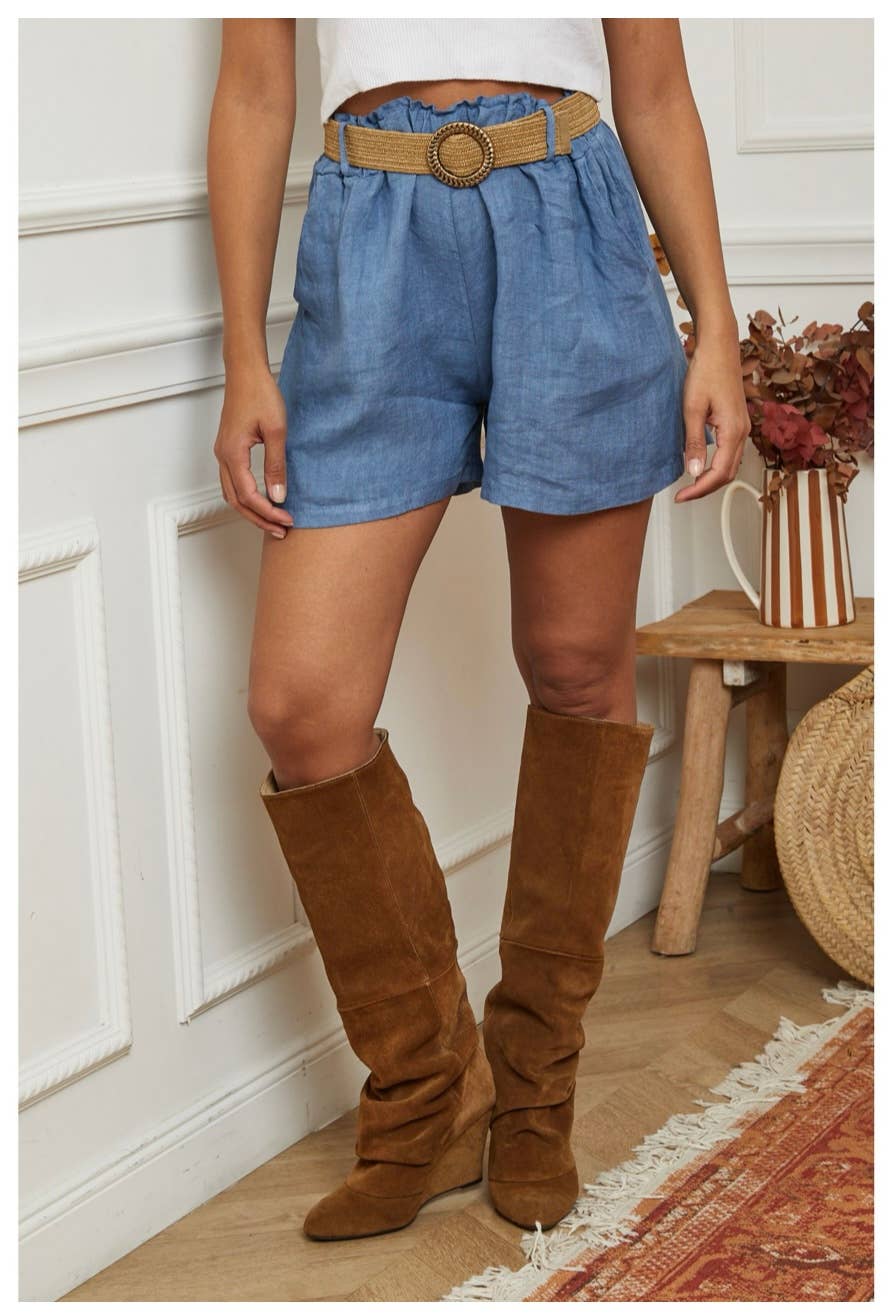 LÉA & LUC – wholesale Shorts – Dam – Shorts i 100 % linne med bälte REF. 505745