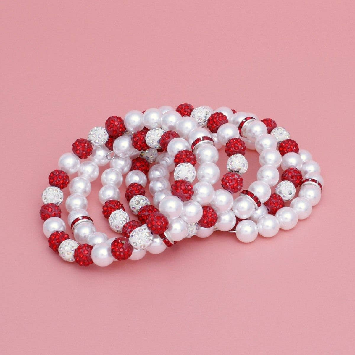 DST White Pearl and Bead Memory Wire Bracelet for wholesale on Faire2