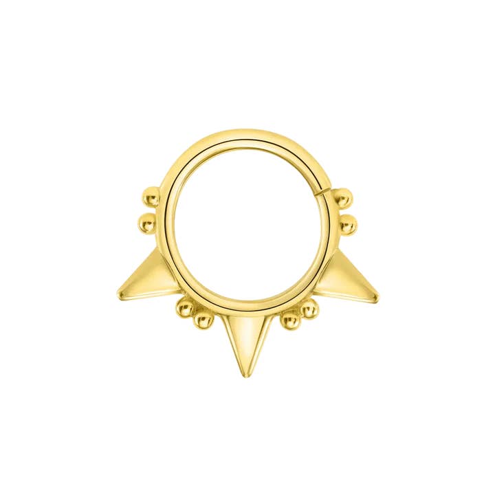 Sina Seamless Ring – 14K Gold Cup & Divot Design for wholesale by Piercing-zone
