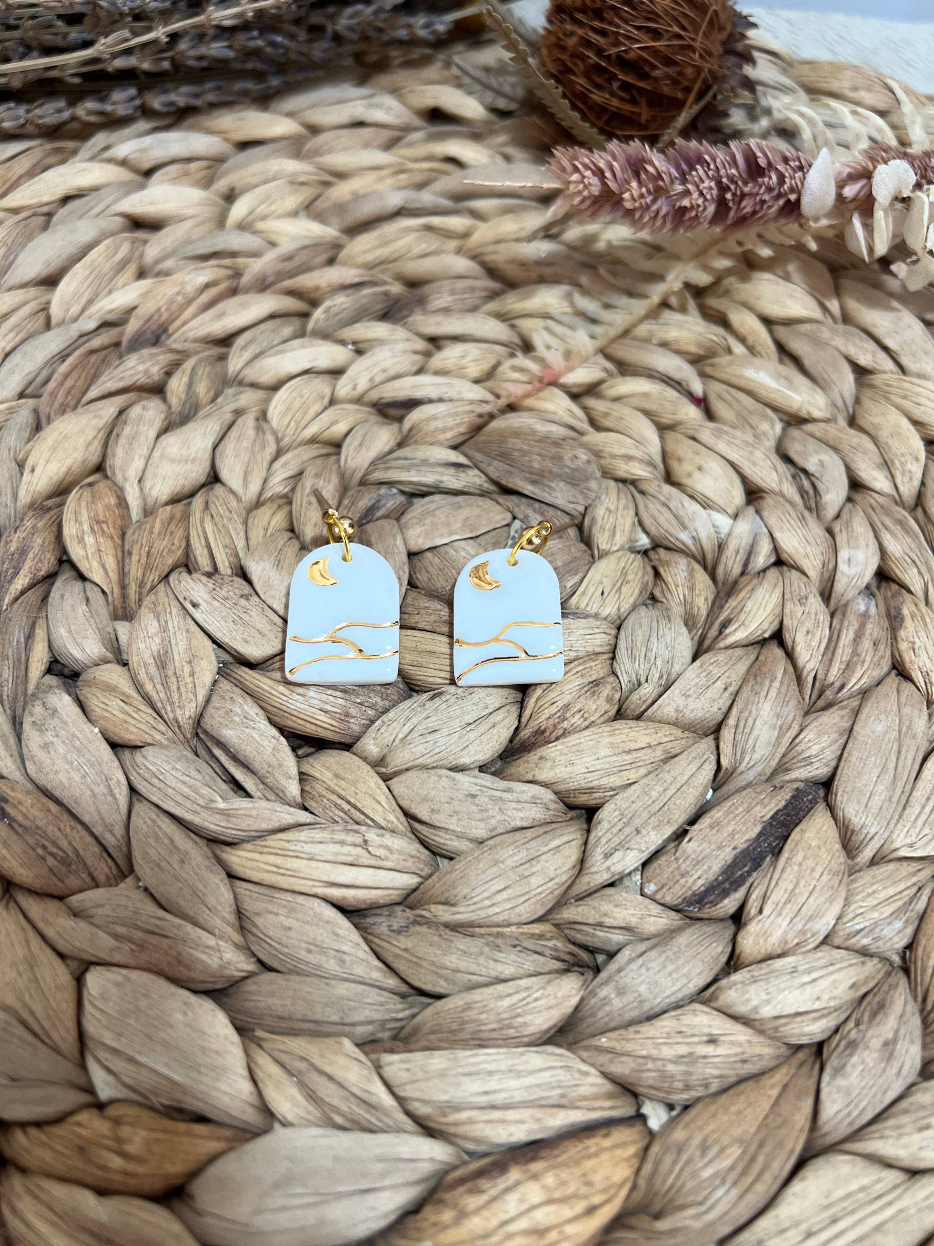 Wolf and Clay Pty Ltd – wholesale Dangle earrings – Landscape - Ceramic Earrings1