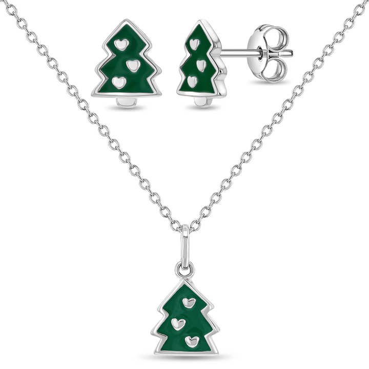 Festliches Christbaum-Schmuckset für Mädchen, Sterlingsilber für den Großhandel von In Season Jewelry