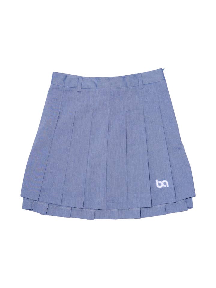 Bov active - Wholesale Skirt - Women's - BA Pleated Skirt - Denim Blue1