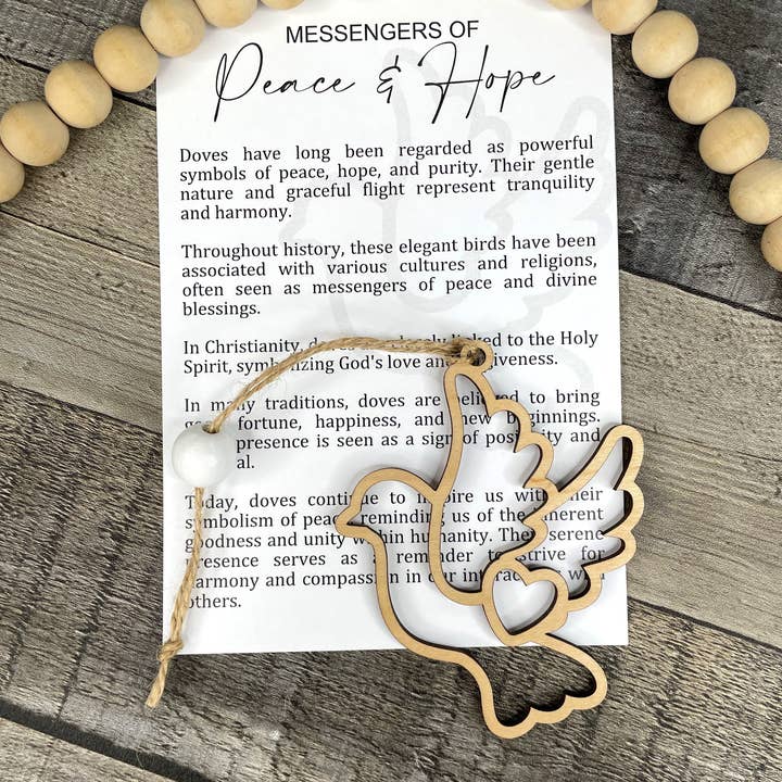 The Wristlet Bar - Wholesale Ornament - Story Ornament - Doves - Messengers of Peace & Hope0