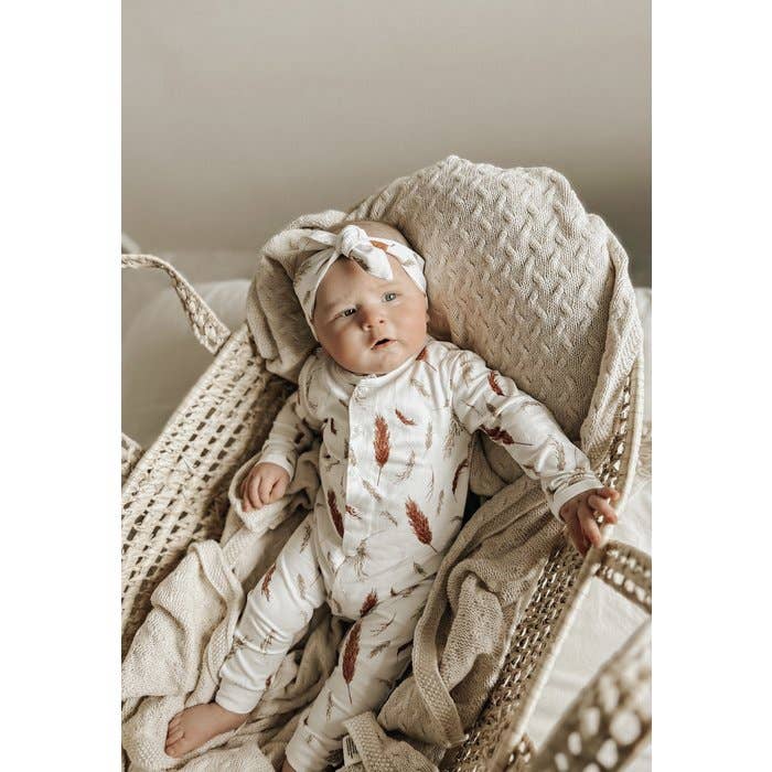 Cute Little You - Vente Barboteuse – bébé - Grenouillère avec motifs plumes de pampas | Blanc cassé3