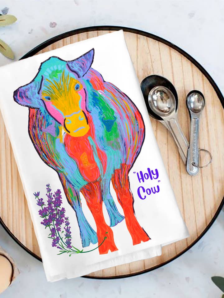 Geschirrtuch, 100 % Baumwolle, in den USA bedruckt. Lokaler Künstler für den Großhandel von KSC Art, LLC