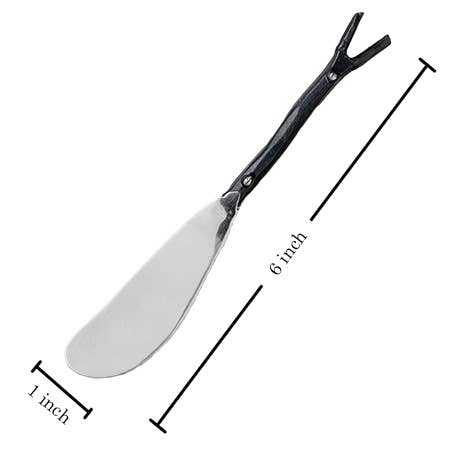 India Handicrafts Inc - Wholesale Cheese Spreader - Flora Steel Black Spreader2