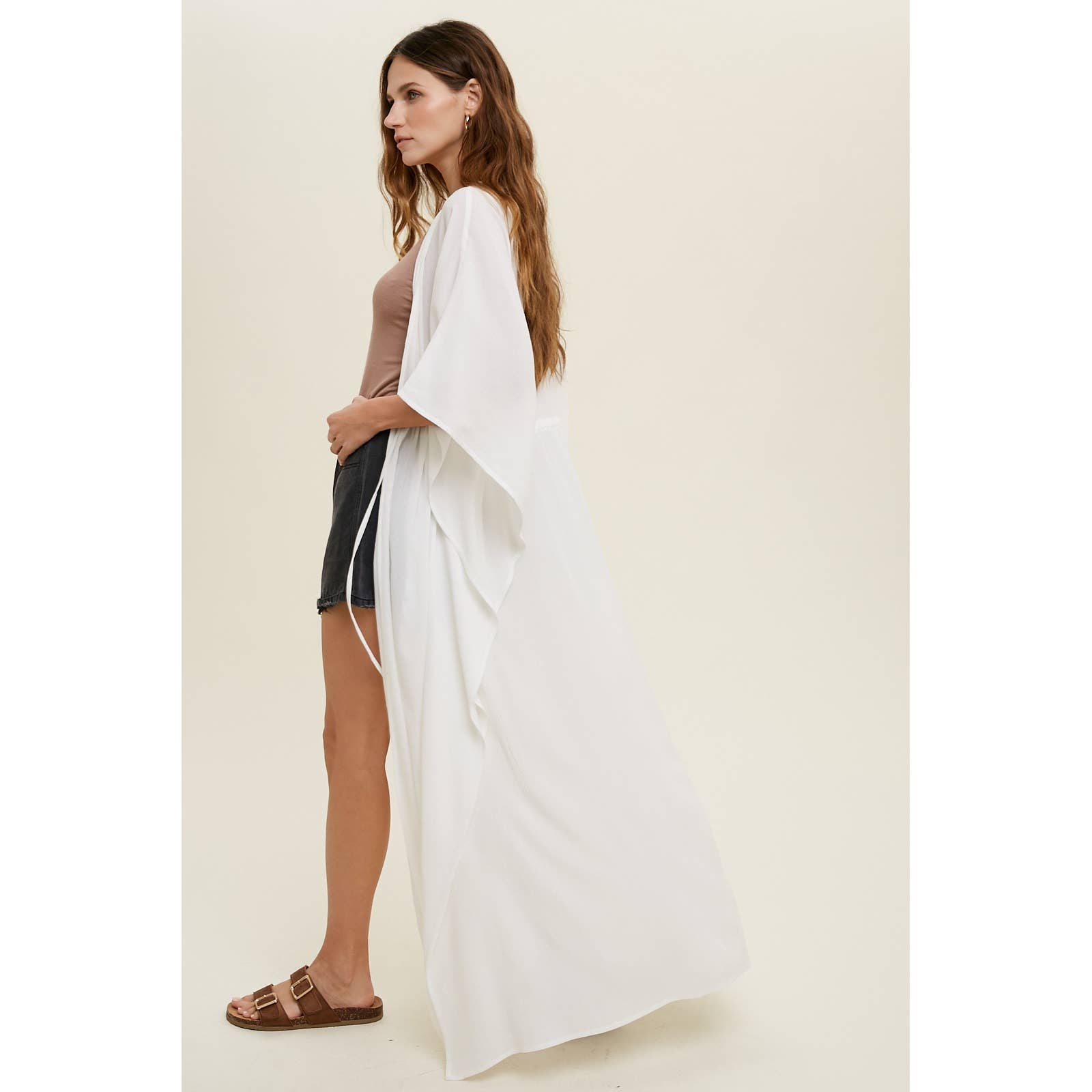 Wishlist Apparel - Wholesale Kimono - Women's - KIMONO COVER-UP WITH WAIST TIE / WL22-75005