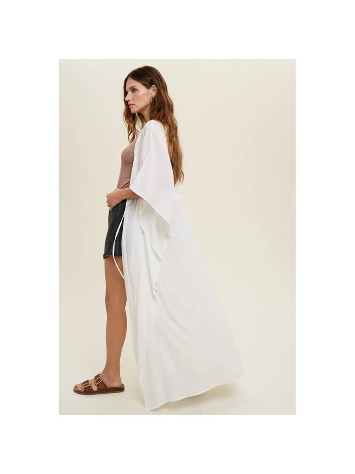 Wishlist Apparel - Wholesale Kimono - Women's - KIMONO COVER-UP WITH WAIST TIE / WL22-75005