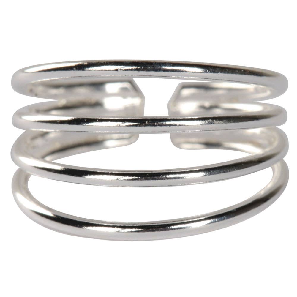 Benjamin International - Wholesale Band/Stacked Ring - Silver 4 Bands Toe Ring0