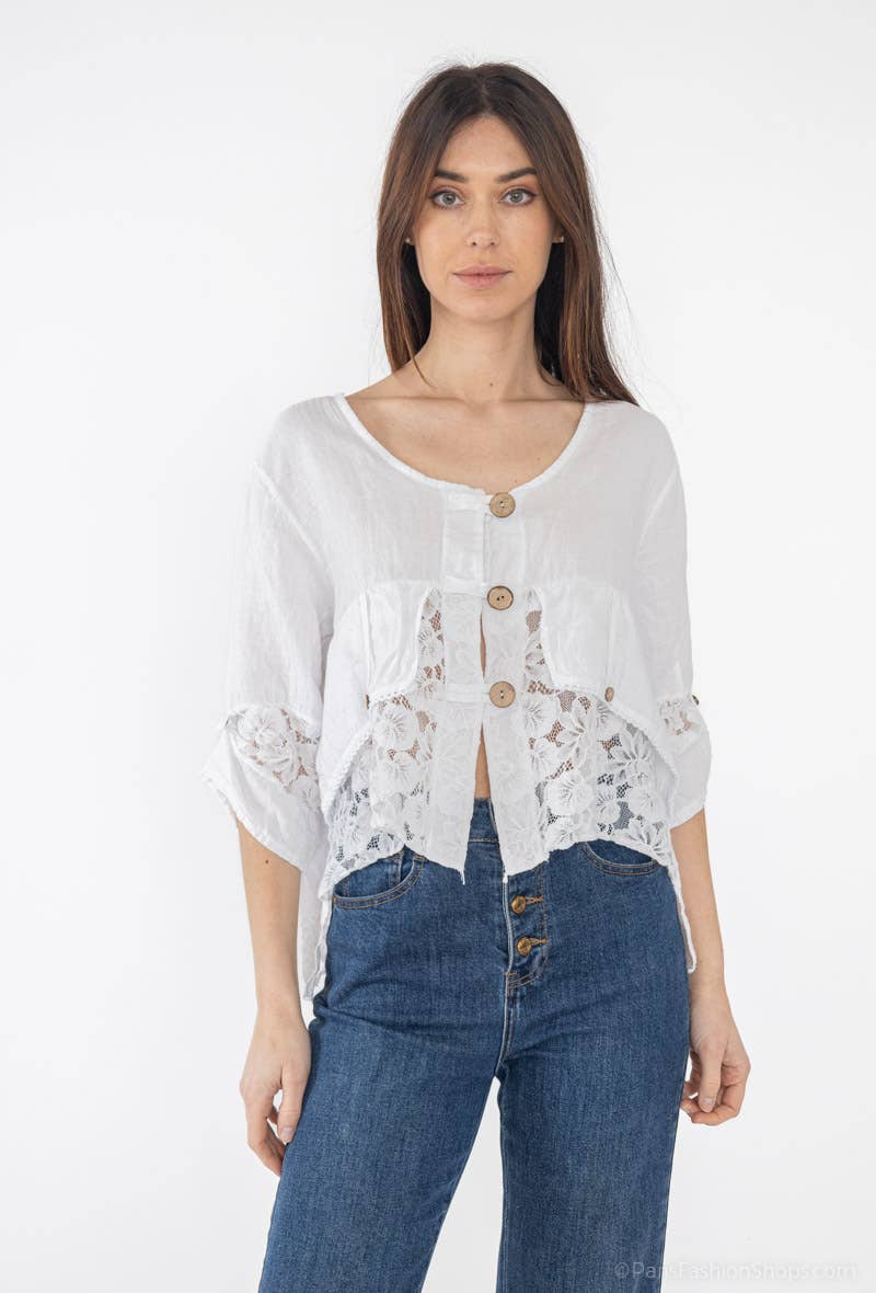 LINEN & COTTON HOUSE - Wholesale Jacket - Women's - VEST IN LINEN 9207 SPRING SUMMER25