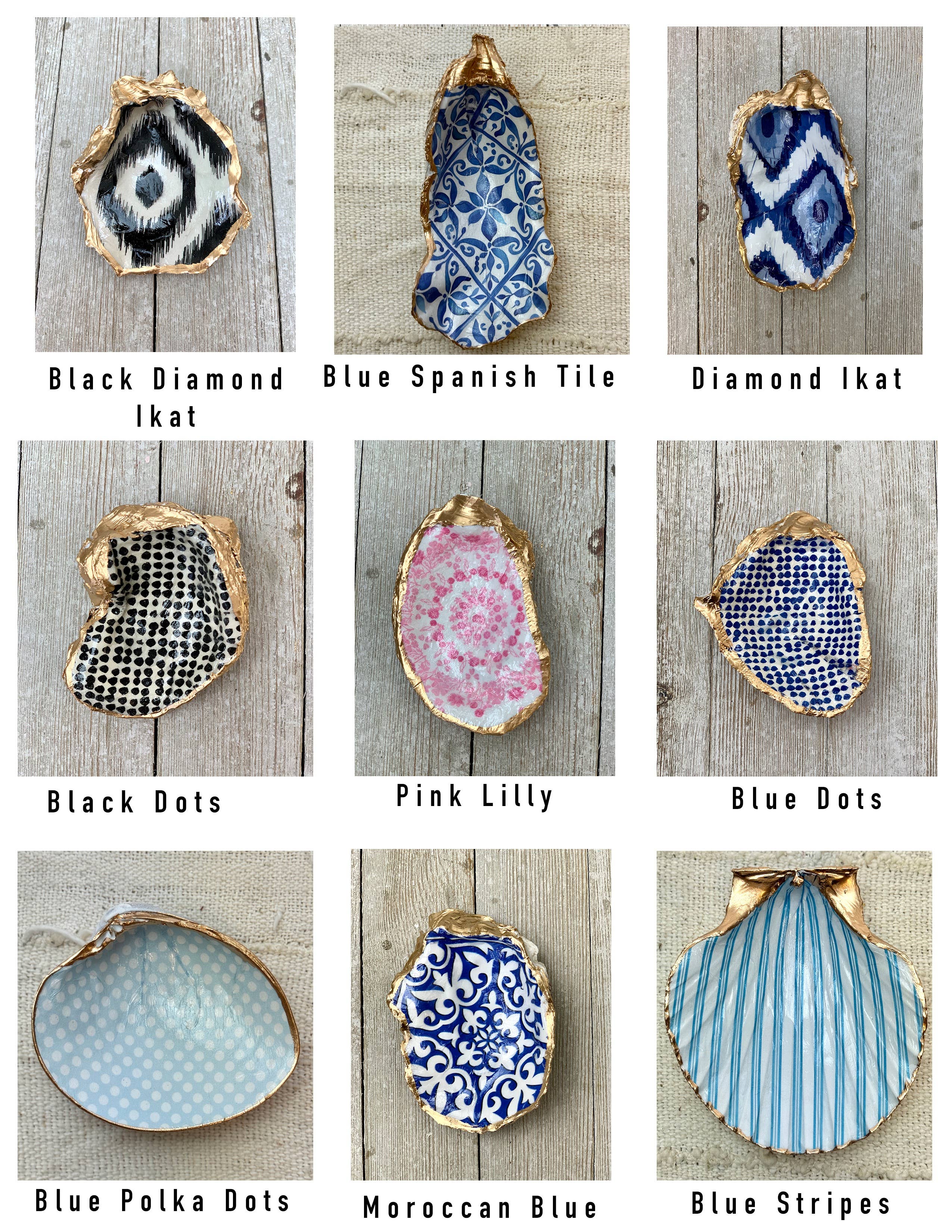 Ten Twenty Six Designs – Prato/tigela decorativa por atacado – Conjunto de Conchas para Decoupage – Vieira, Ostra ou Amêijoa2