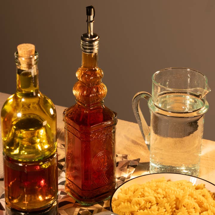 Garrafa de Óleo de Vidro Reciclado com Vertedor de Metal 700ml por atacado de Jarapa