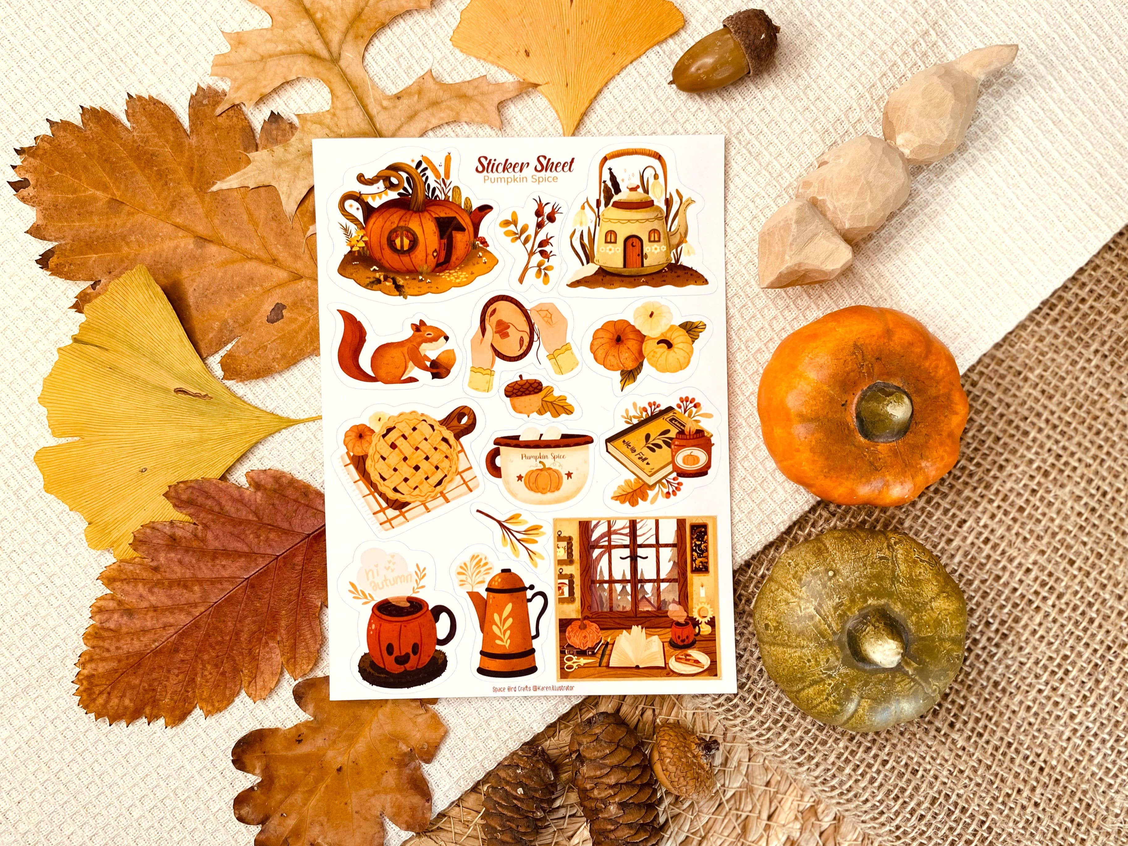 Split Moon Studios - Wholesale Sticker - Pumpkin Spice Sticker Sheet - Sticker Sheet - Bullet Journal0