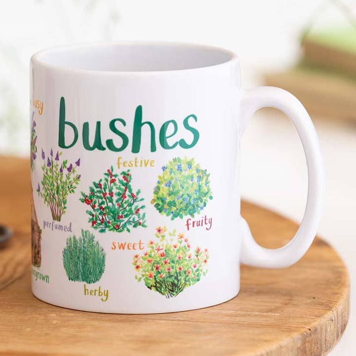 Bushes Ceramic Nature Mug for wholesale by Sarah Edmonds Illustration