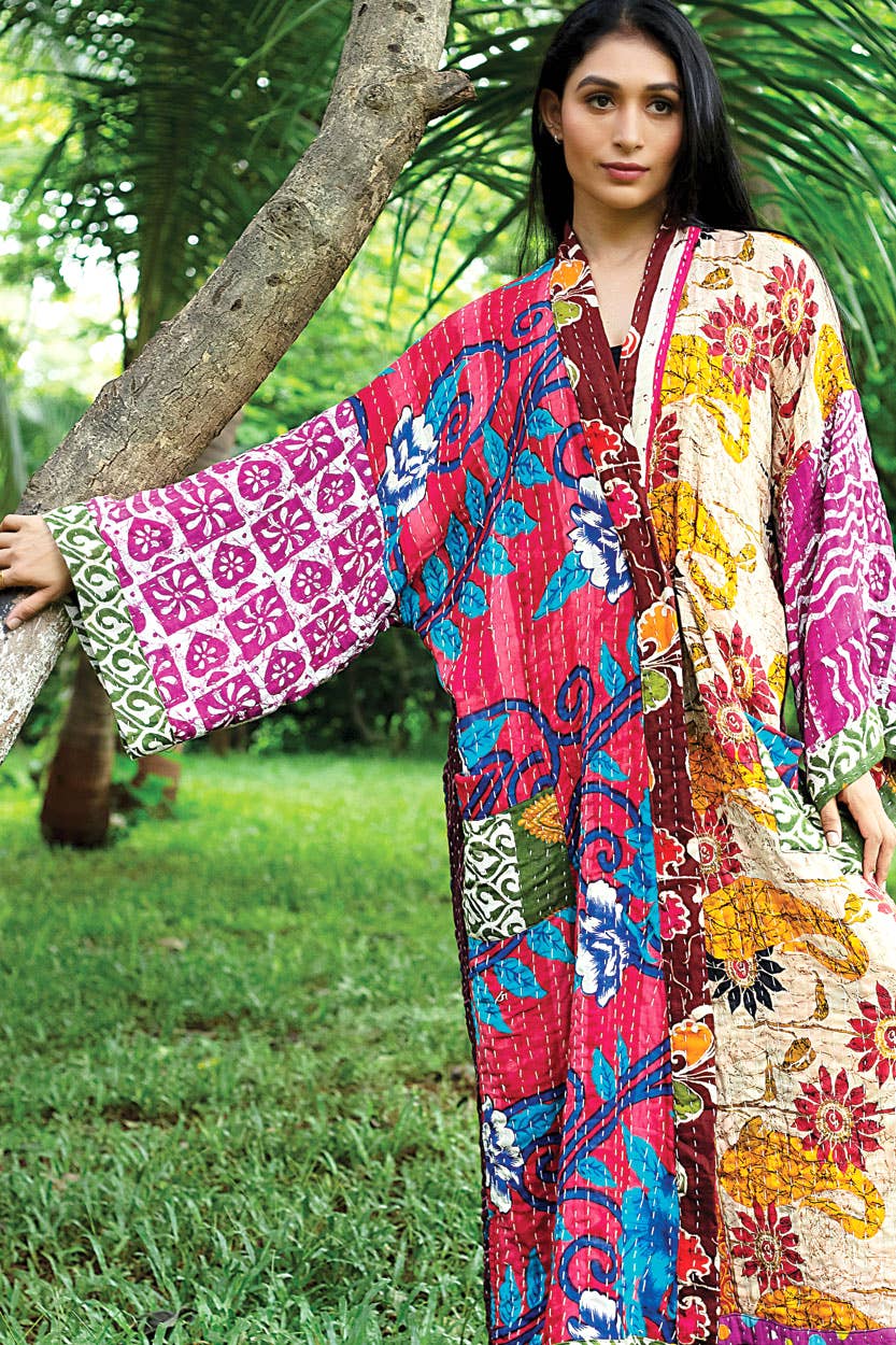 Sevya Handmade - Wholesale Robe - Women's - Kantha Kimono Robe7