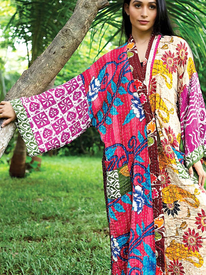 Sevya Handmade - Wholesale Robe - Women's - Kantha Kimono Robe7