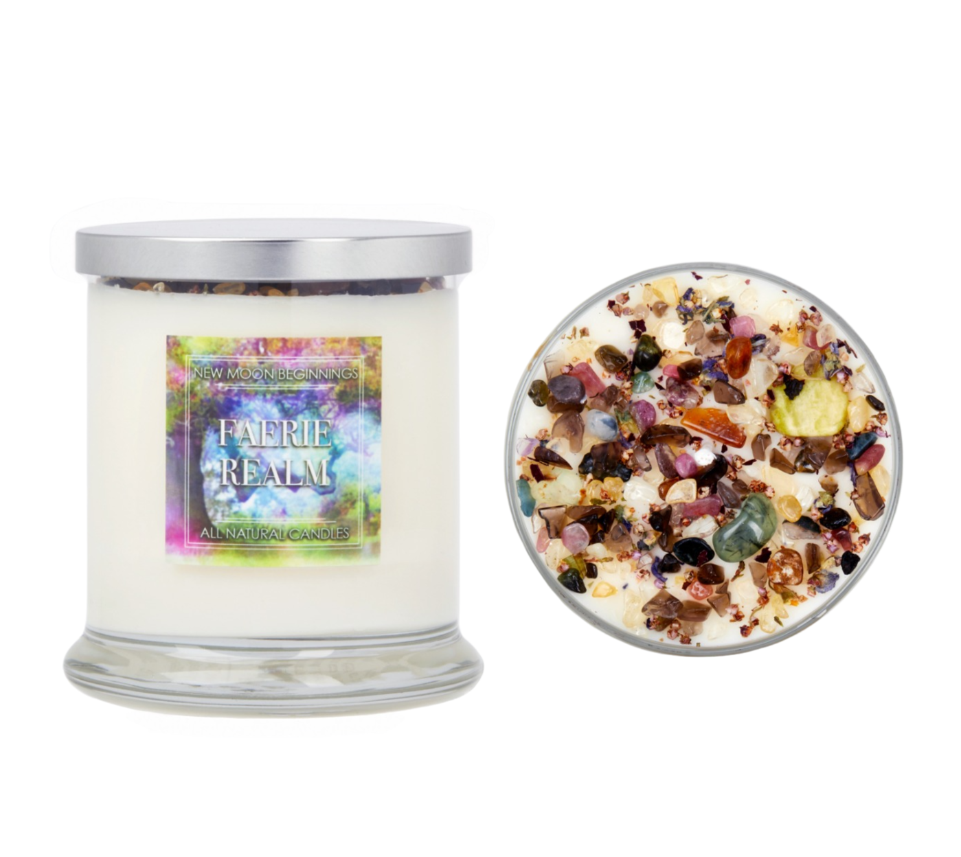 New Moon Beginnings - Wholesale Jar/Filled Candle - Mystical & Magical Candles, Spiritual Candle, Crystal Candle6