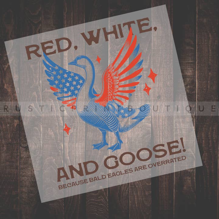 4. Juli DTF-Wärmeübertragung Rot Weiß und Gans DTF für den Großhandel von RusticPrintStudio