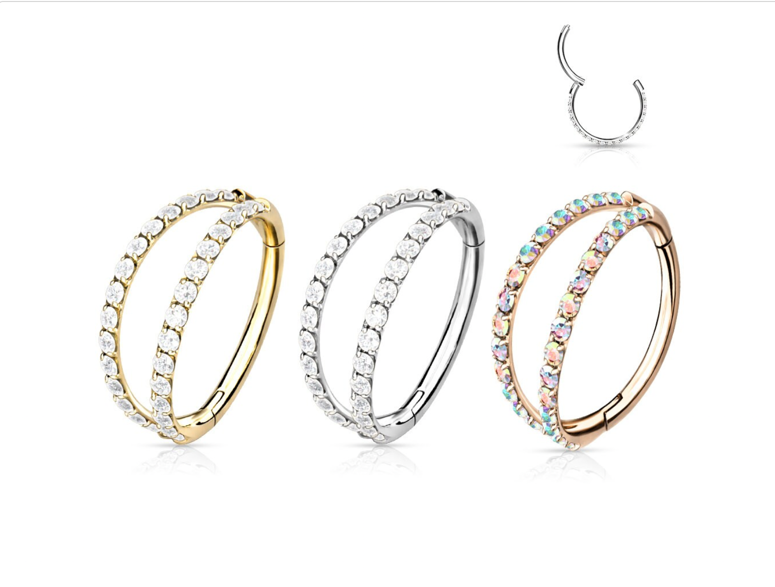 Elara Body Jewelry - Wholesale Single Earring - Rose Gold Aurora Conch Piercing (16G | 8mm or 10mm | Titanium | Rose Gold, Gold, or Silver)0