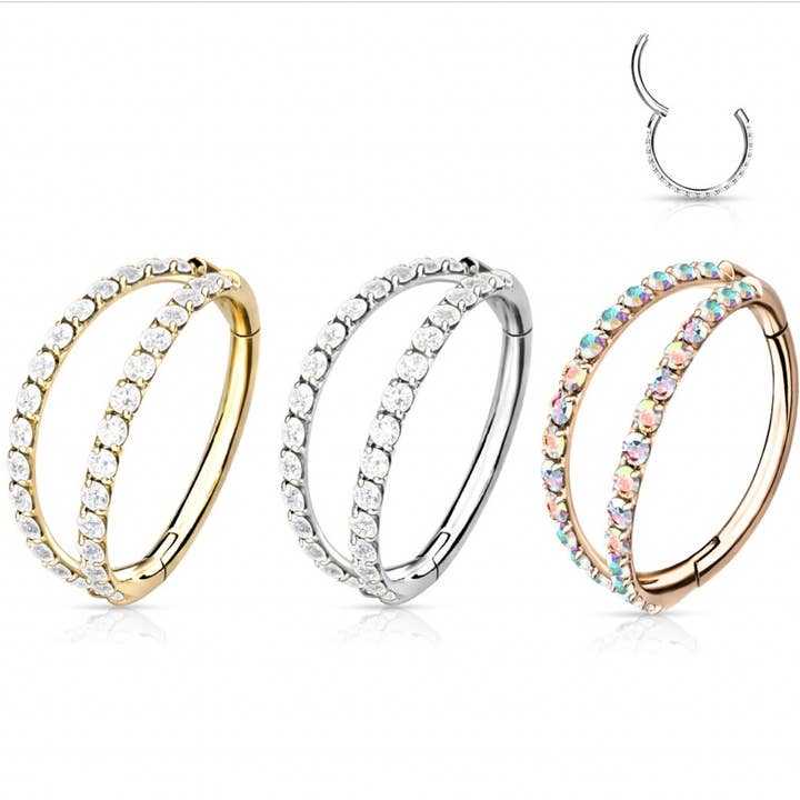 Elara Body Jewelry - Wholesale Single Earring - Rose Gold Aurora Conch Piercing (16G | 8mm or 10mm | Titanium | Rose Gold, Gold, or Silver)