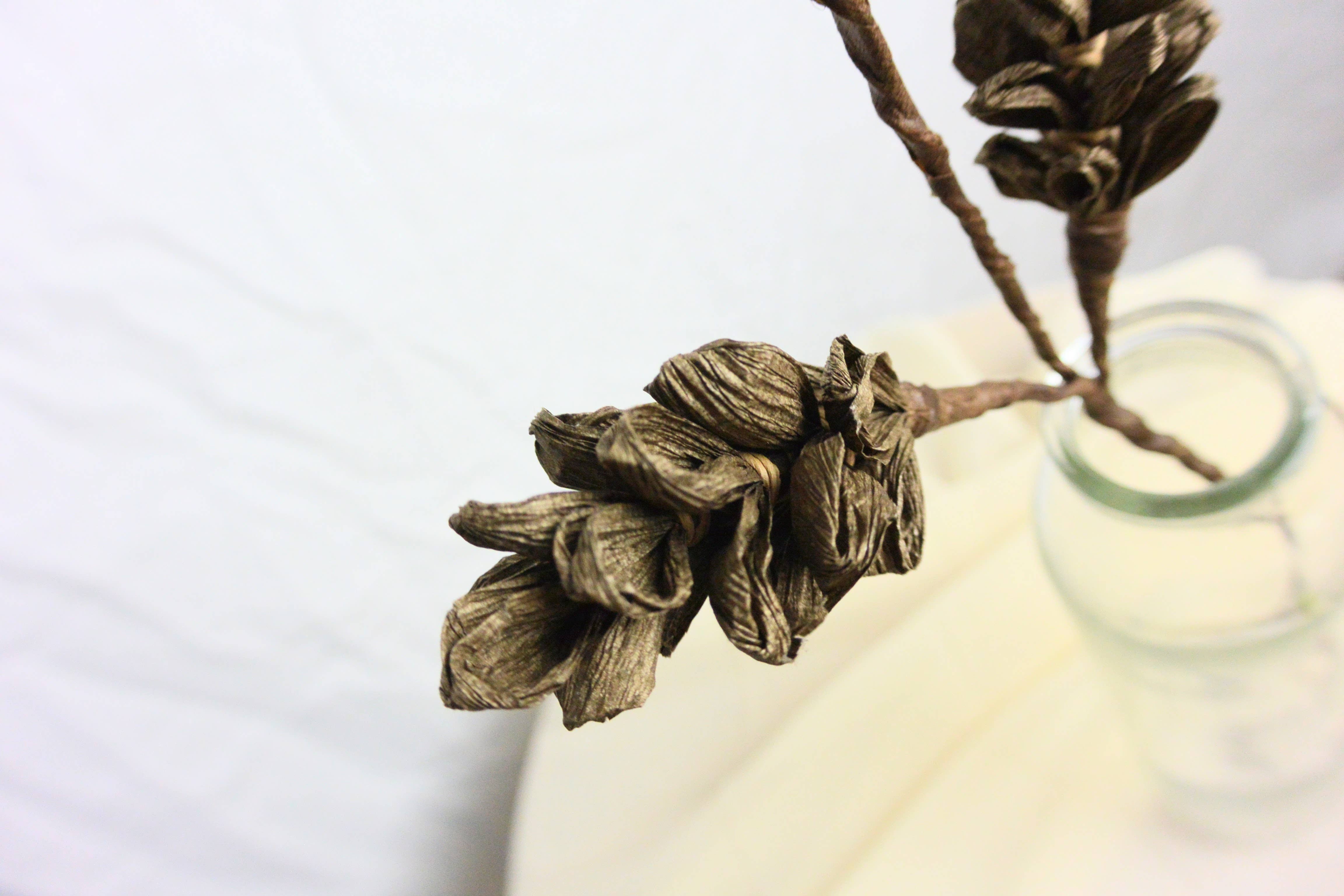 Beautiful Things By Bec - Wholesale Artificial Flowers - Paper Pine Cone Branch, Fall Floral Decor1