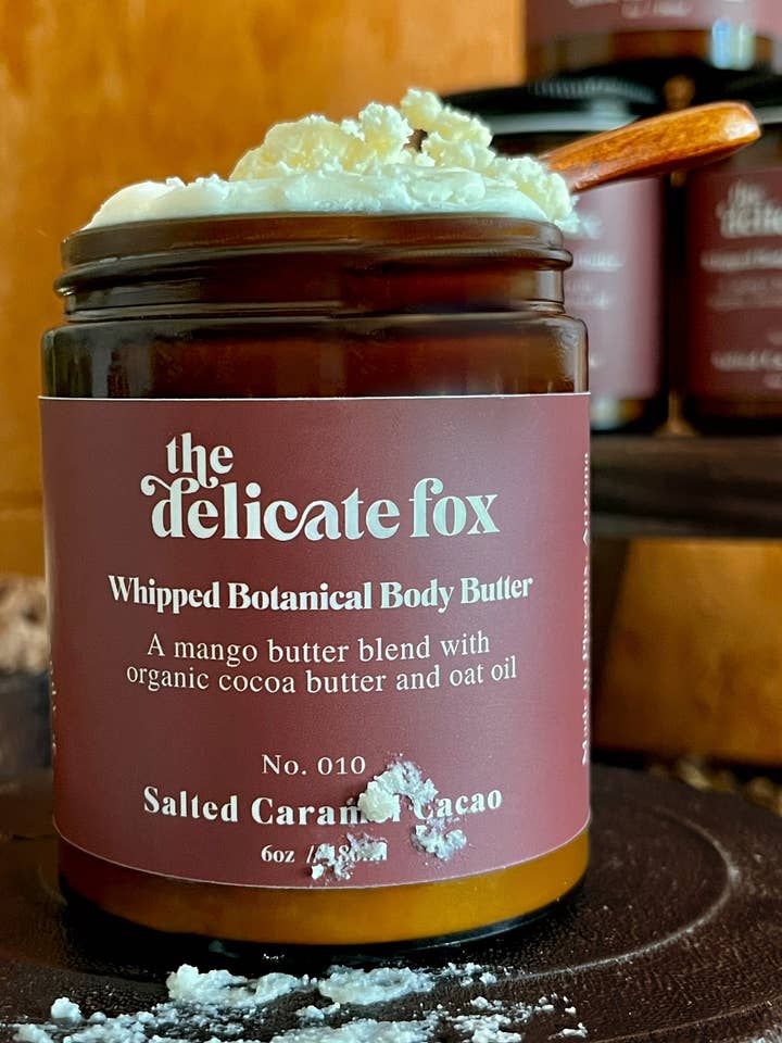 Salted Caramel Cacao Botanical Body Butter for wholesale by The Delicate Fox