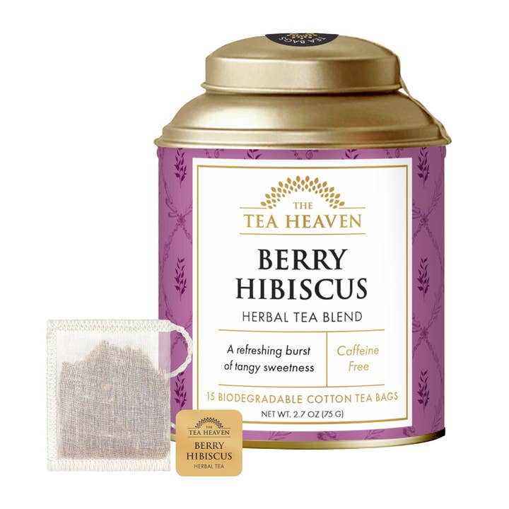 Berry Hibiscus Tea Bag Canister for wholesale by The Tea Heaven