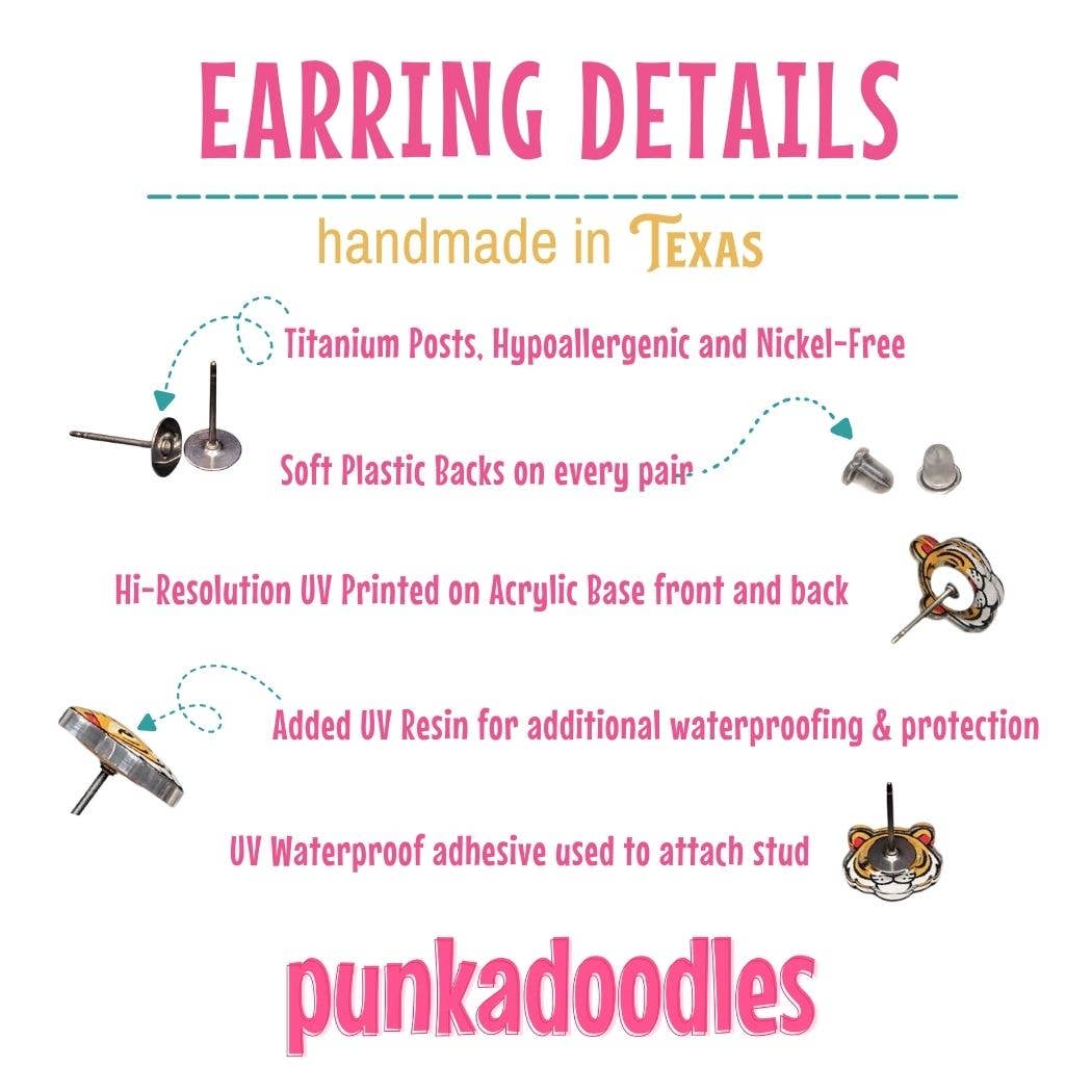 Punkadoodles.co - Wholesale Stud/Post Earrings - Custom Mascot Stud Earrings4