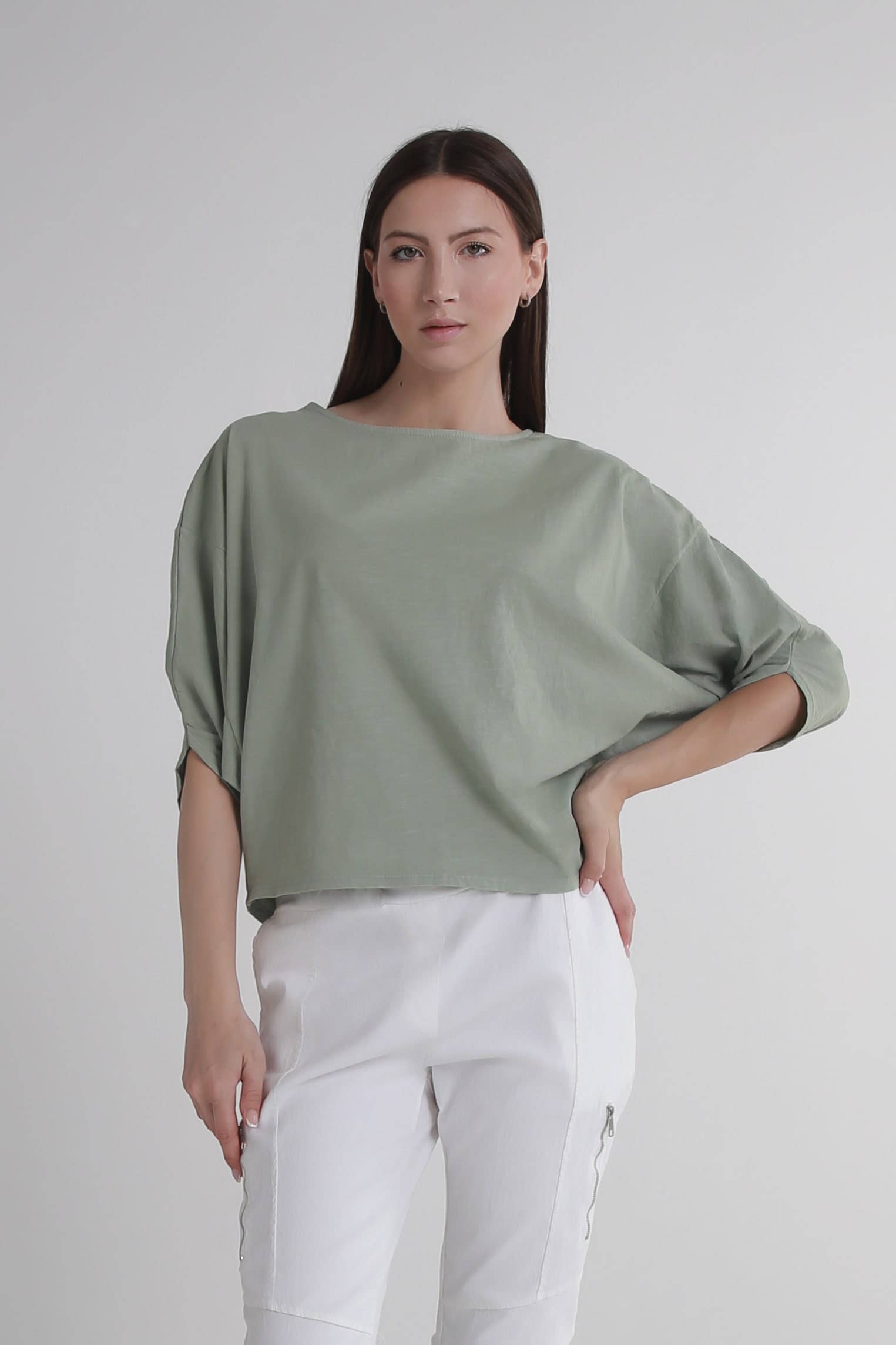 TINA Stephens Italy/Tees By Tina - Wholesale T-Shirt - Women's - Omaria Batwing Crop Top (BSS171)37