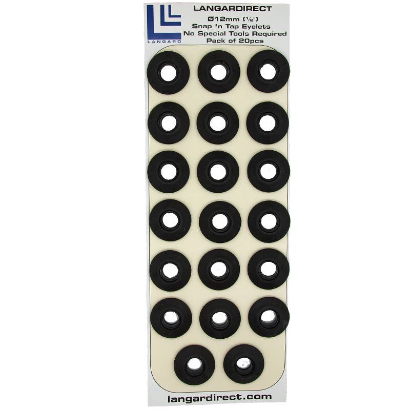 Langard - Wholesale  - 20 zwarte snap n tap 12 mm oogjes sluitring afgedicht1