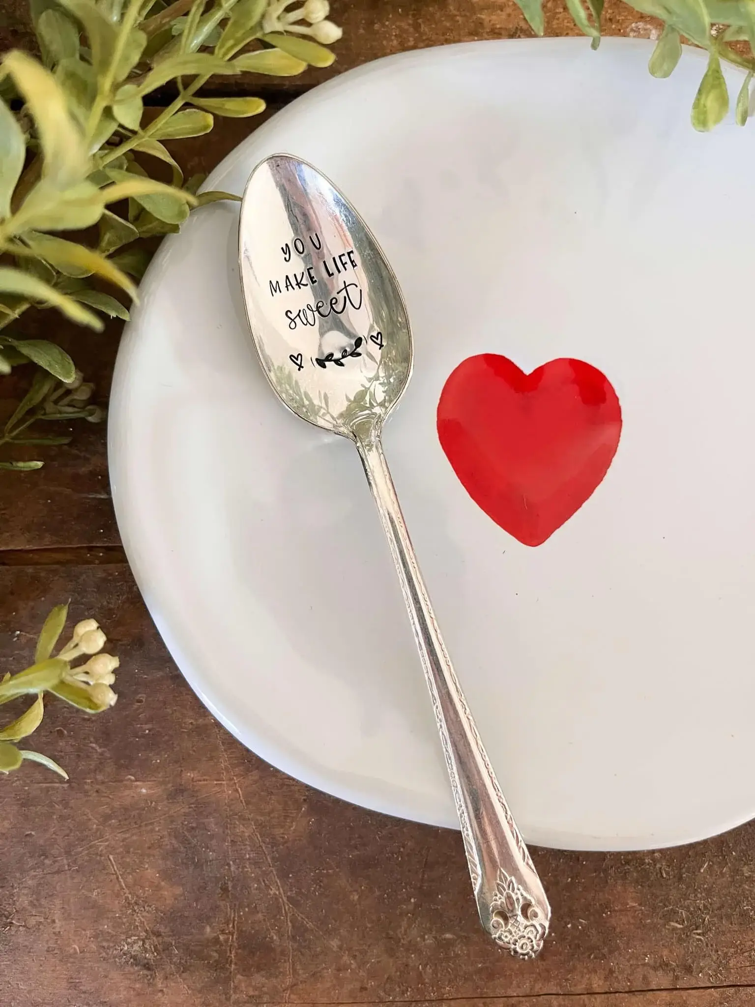The Sassy Barn - Wholesale Table Spoon (Cutlery) - You Make Life Sweet Vintage Stamped Spoon0