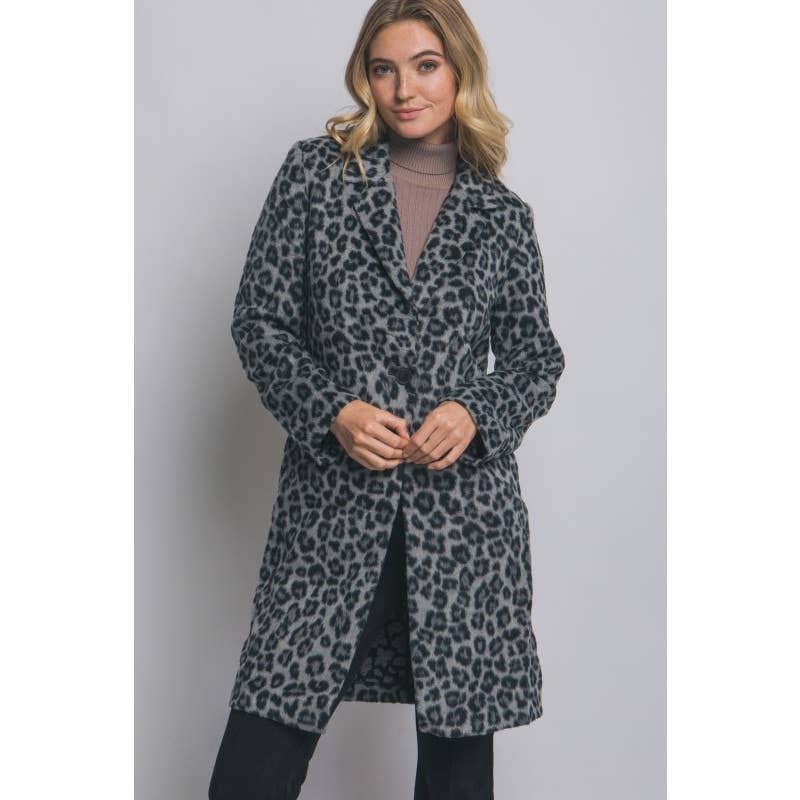 IVE - Wholesale Coat - Women's - Single Button Leopard Print Coat0