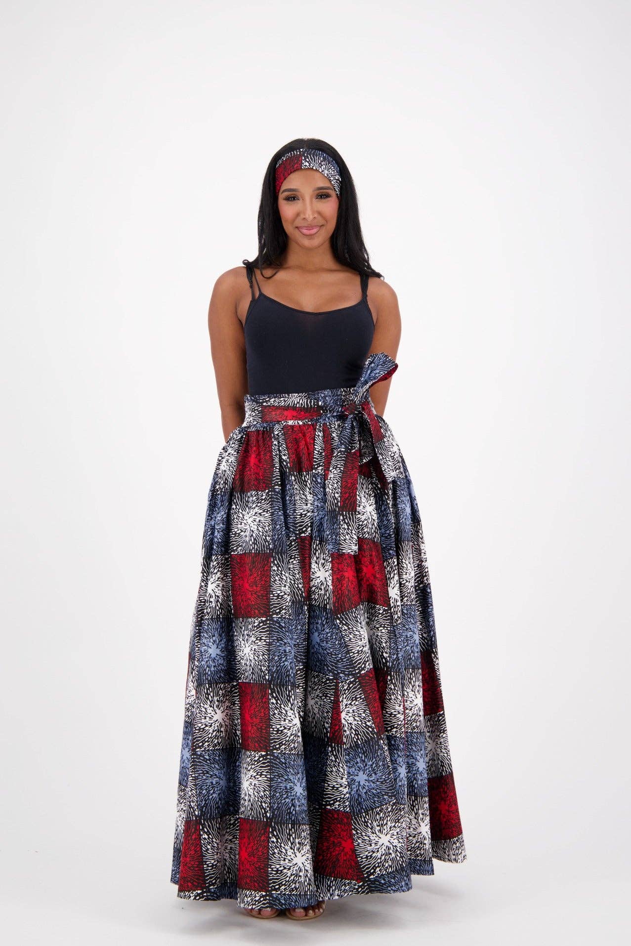  16317-241 Vibrant African Wax Print Maxi Skirt for wholesale on Faire2