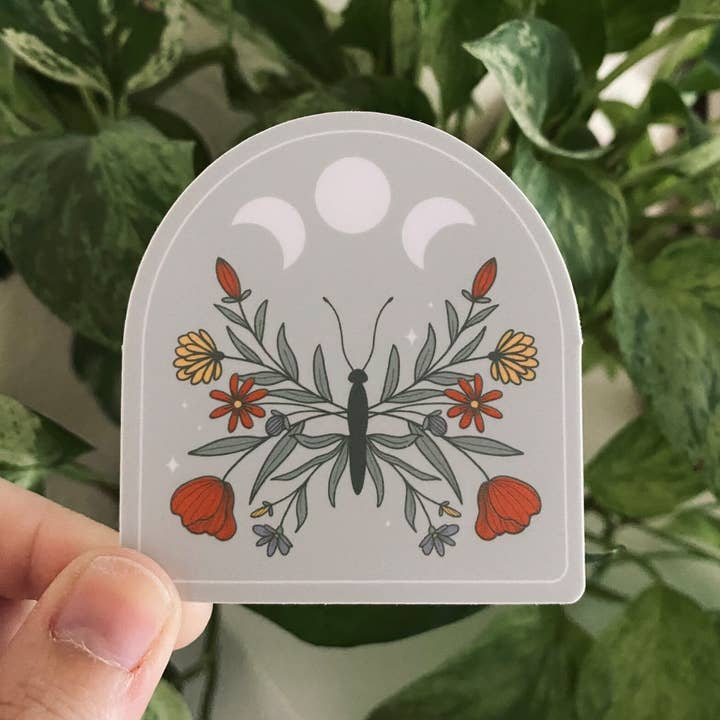 Casual Nomad Co. - Wholesale Sticker - Floral Butterfly Nature Sticker1