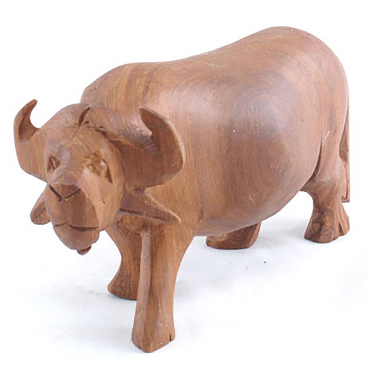 Buffalo sculpté à la main au Kenya #5 pour la vente par Stoneage Arts Inc