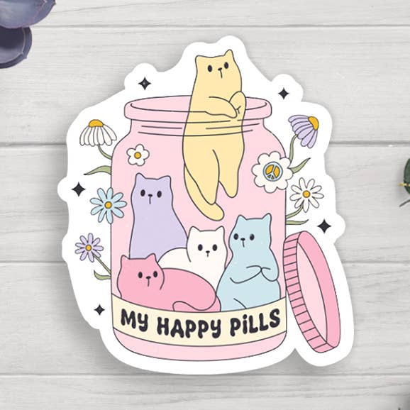 Expression Design Co – wholesale Klistermärke – Cats Happy Vinyl klistermärke0