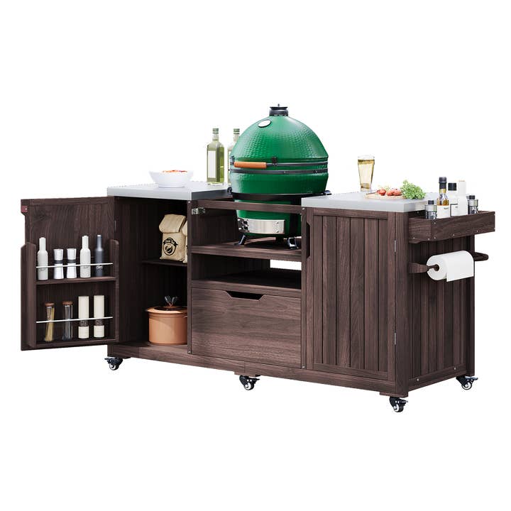 39F Inc. - Vente Outil de gril pour l'extérieur - Îlot de barbecue extérieur de 66,5" style ferme pour Big Green Egg47