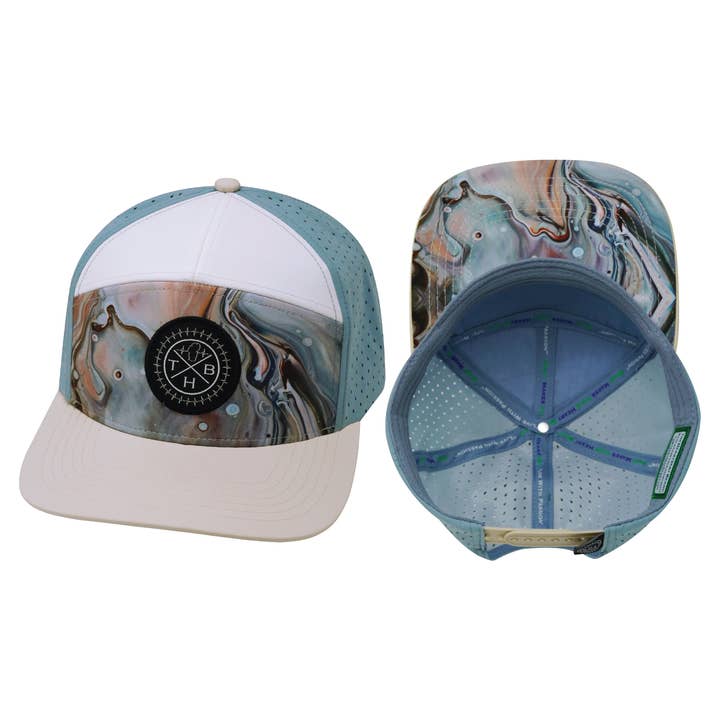 Chapeau Color Vibes | Visière Plate | Terre de Marbre - Crème pour la vente par The Heartbeat Brand