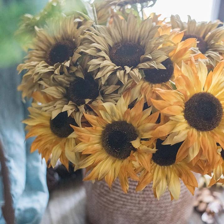 Rustic Reach - Wholesale Artificial Flowers - Artificial Flower Van Gogh Sunflower Bunch 21" Tall2
