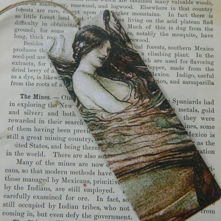 Bookmark Mermaid detail Arthur Rackham for wholesale by Sarah Wood Studio