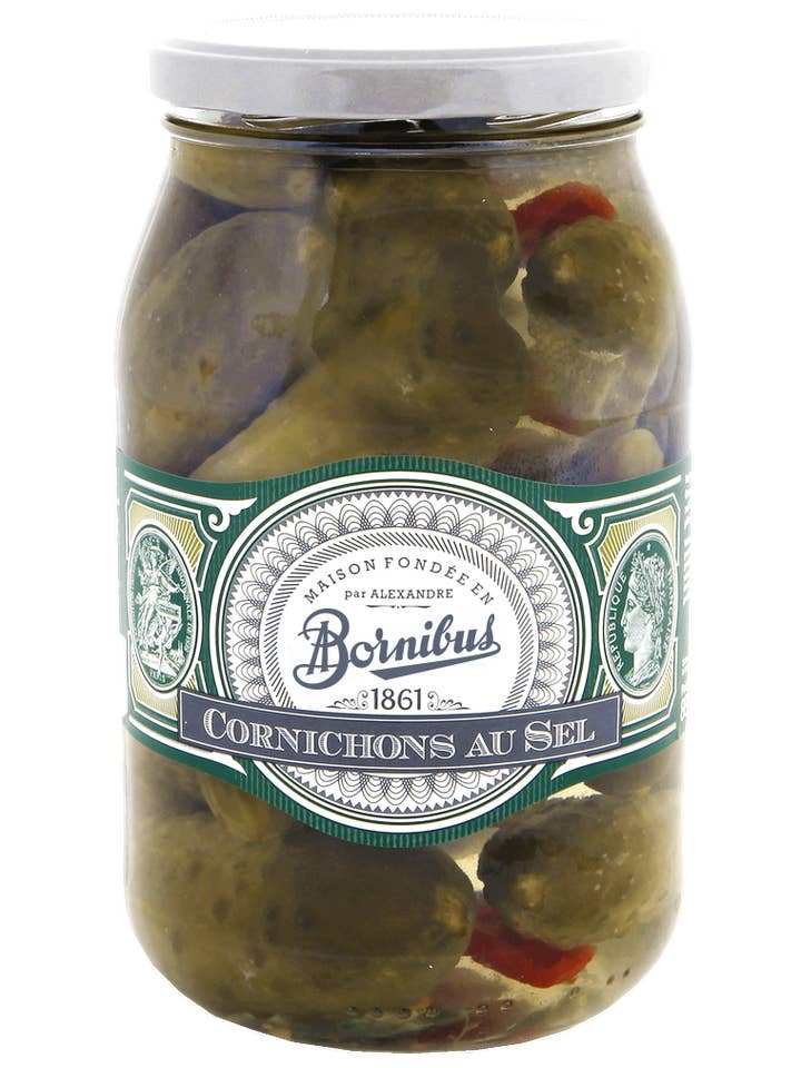 Cetriolini sotto sale - 860 gr - TMC 01/01/28 per la vendita all'ingrosso da parte di Bornibus