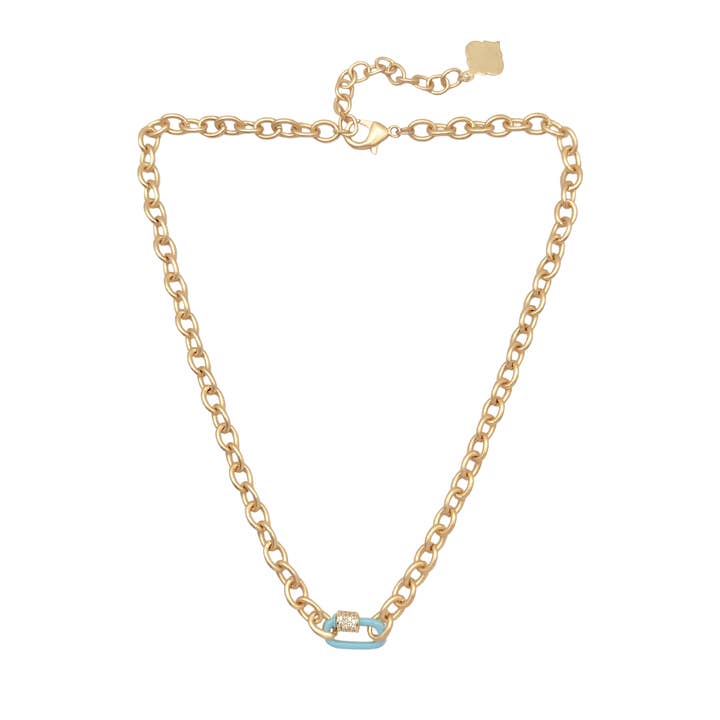 Trinity Necklace - Lock - Brush Gold for wholesale by Fornash