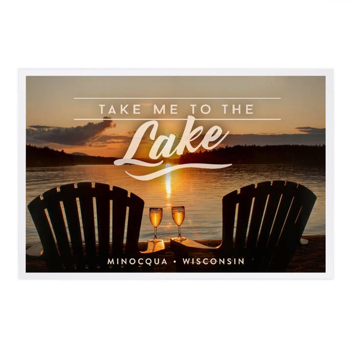 PREMIUM POSTCARDS Minocqua, Wisconsin, Take Me to the Lake for wholesale by Lantern Press