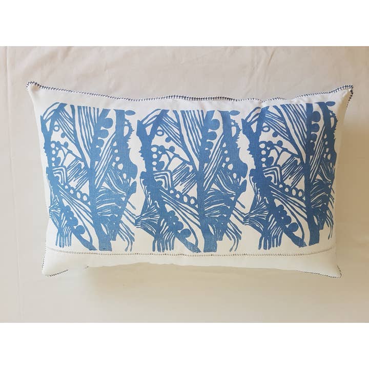 Cojín vegetal azul gris 60x40 cm para venta al por mayor de Lalla De Moulati