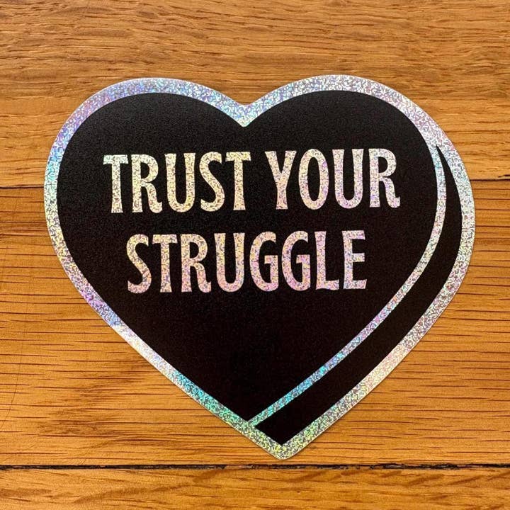 Autocollant Cœur Pailleté Gothique - Fais Confiance à Ta Lutte pour la vente par Anna Liz Heart Designs