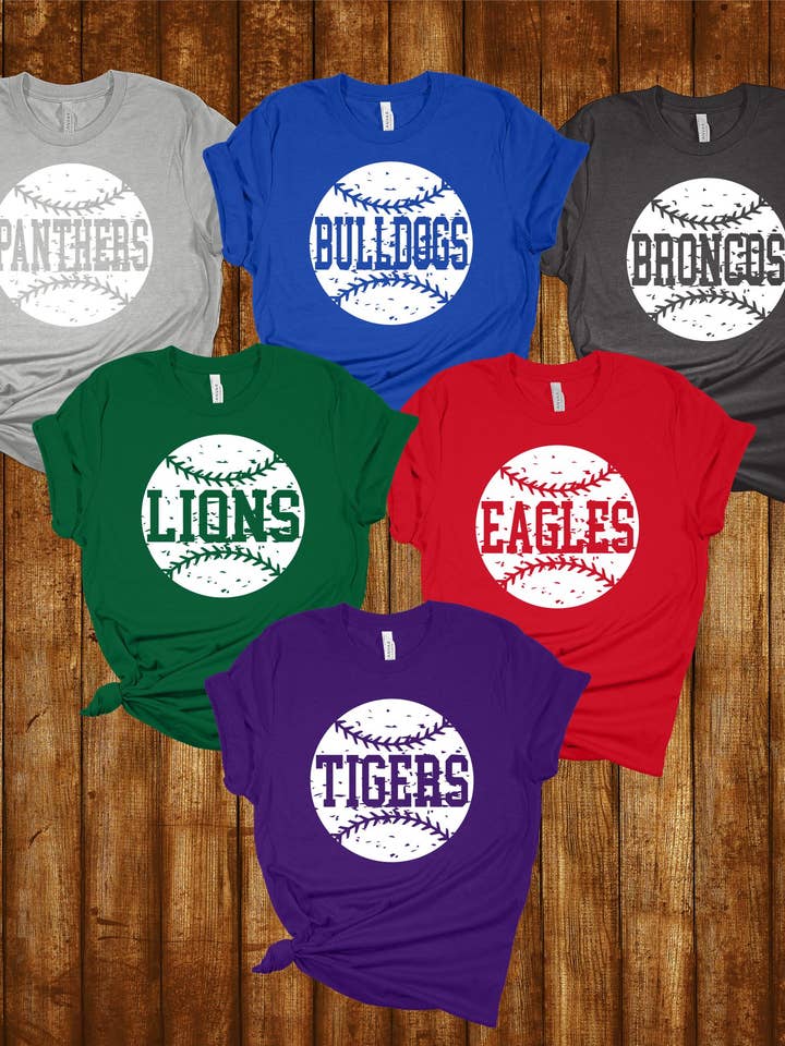 T-shirt de baseball Mascot personnalisé pour la vente par American Threadz Apparel