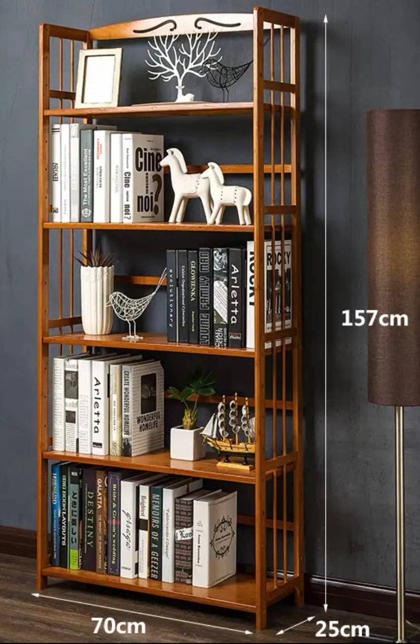 everythingbamboo - Wholesale Bookcase - Large Size Pure Bamboo Book Shelf Cabinet Simple Solid Storage Fantastic 5 and 6 Tiers BBC030
